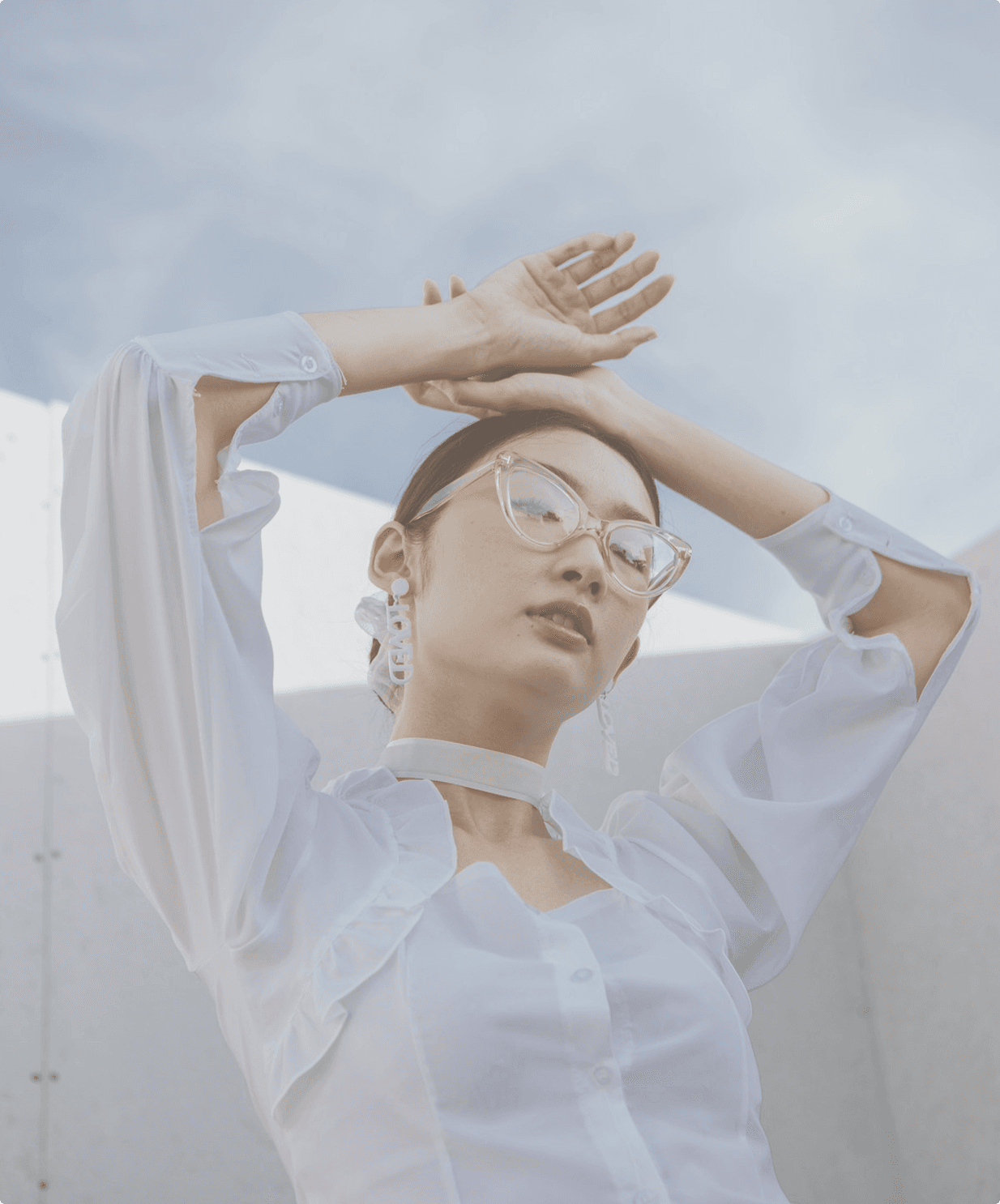 Woman wearing glasses