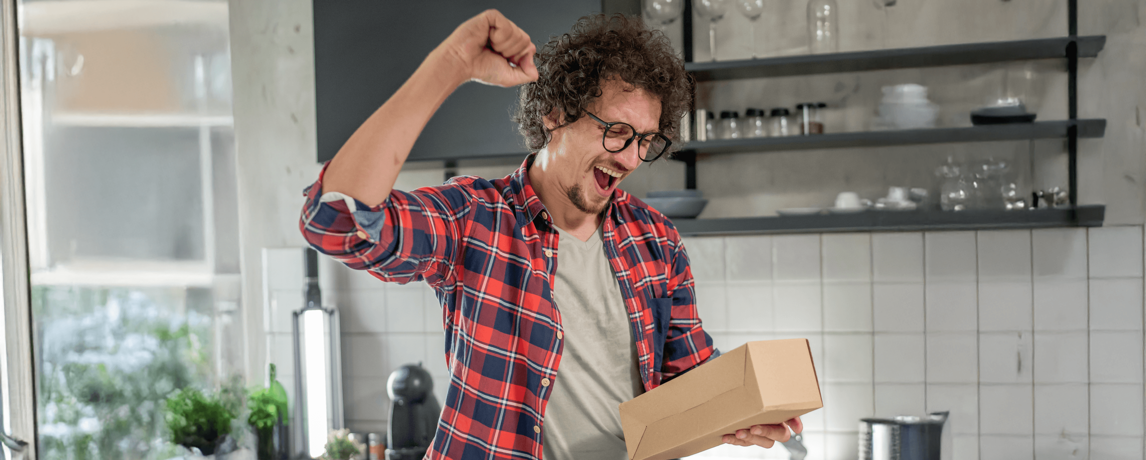 Man receives his lens replacement kit